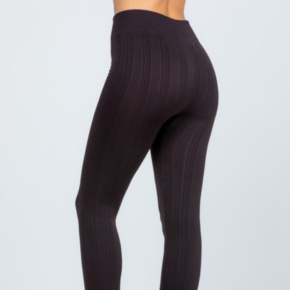 Women's One size high waisted textured Fleece Line - Picture 3 of 8